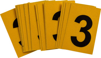 Imágen de Brady Bradylite Negro sobre amarillo Reflectante Exterior Número 5920-3 Etiqueta de número (Imagen principal del producto)