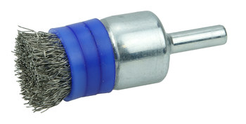 Weiler Acero inoxidable Cepillo de copa - Accesorio Vástago sin rosca - Diámetro 3/4 pulg. - Diámetro de la cerda 0.010 pulg. - 11113