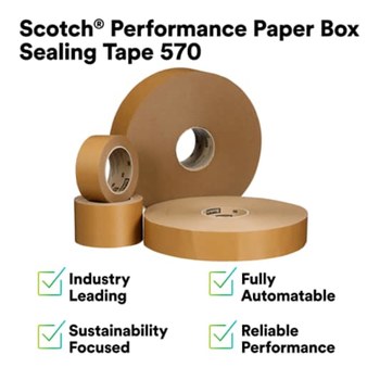 3M Scotch 570 Marrón Cinta de sellado de cajas de papel de alto rendimiento - 48 mm Anchura x 50 m Longitud - 01084