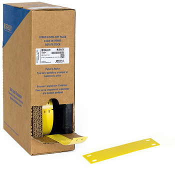 Brady BM-15X75-7643-YL Rollos de etiquetas troqueladas para impresora de transferencia térmica - Poliuretano de poliéter termoplástico - Amarillo - B-7643