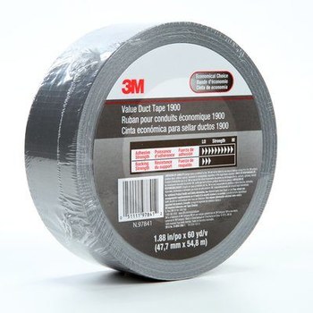 3M 1900 Plateado Cinta para ductos - 48 mm Anchura x 60 yd Longitud - 5.8 mil Espesor - 97841