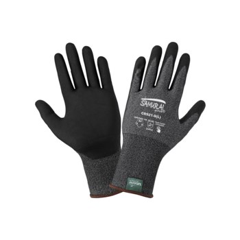 Global Glove Samurai Glove Sal y pimienta Grande Tuffalene Platino UHMWPE Tuffalene Platino UHMWPE Guantes resistentes a cortes - Pulgar reforzado - cr921 lg