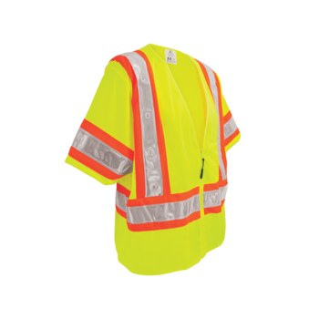 Global Glove Frogwear GLO-12LED Chaleco de alta visibilidad GLO-12LED-6XL - tamaño 6XL - Contraste de lima/Naranja - ANSI clase 3 - 02998
