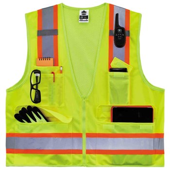 Ergodyne Glowear 8248Z Chaleco de alta visibilidad 24079 - tamaño 4EG/5EG - Poliéster - Lima de alta visibilidad - ANSI clase 2