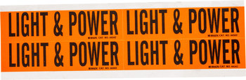 Imágen de Brady Negro sobre naranja Rectángulo Paño de vinilo 44242 Marcador de conductos/voltaje (Imagen principal del producto)