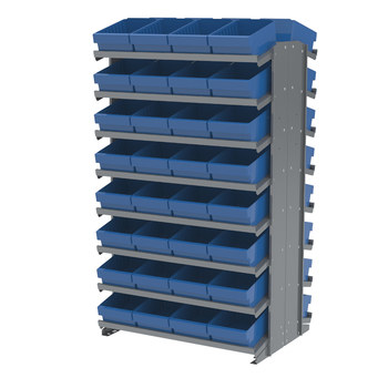 Imagen de Akro-mils APRD182 1800 lb Azul Gris Revestido en polvo Acero 16 ga Doble cara Bastidor fijo (Imagen principal del producto)