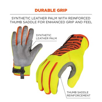 Ergodyne ProFlex 812 Lima Grande Sintético Guantes de trabajo - 720476-17274