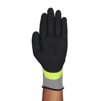 Ansell Borde 48969 Amarillo y negro 10 HPPE, Spandex, Nailon, Fibra de acero HPPE, Spandex, Nailon, Fibra de acero Guantes resistentes a cortes - Longitud 8.85 - 10.82 pulg. - 076490-70515