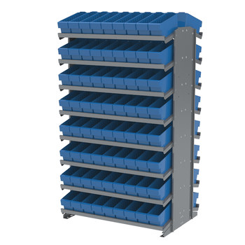 Imagen de Akro-mils APRD142 800 lb Azul Gris Revestido en polvo Acero 16 ga Doble cara Bastidor fijo (Imagen principal del producto)