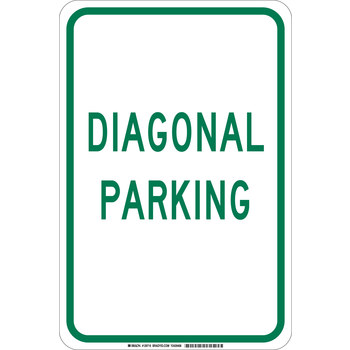 Imágen de Brady B-555 Aluminio Rectángulo Blanco Inglés Cartel de información, restricción y permiso de estacionamiento 129714 (Imagen principal del producto)