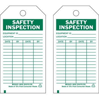 Imágen de Brady Verde sobre blanco Ojal de metal, Autolaminados, Escribible Poliéster Inspección general 86556 Etiqueta de inspección general (Imagen principal del producto)