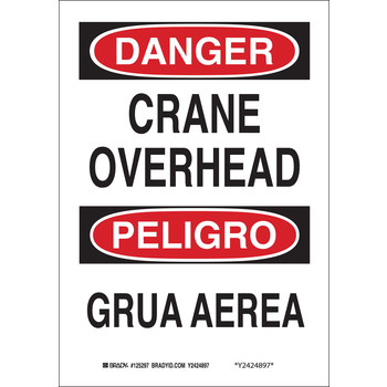 Imágen de Brady B-555 Aluminio Rectángulo Blanco Inglés/Español Cartel de seguridad del equipo 125172 (Imagen principal del producto)