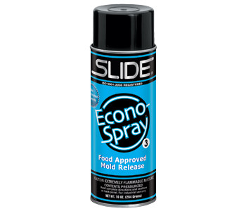 Slide Econo-Spray 3 Transparente Agente de desmolde - 16 oz Lata de aerosol - Grado alimenticio - 40810 16OZ