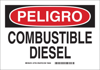 Imágen de Brady B-120 Poliéster reforzado con fibra de vidrio Rectángulo Blanco Español Señal de advertencia química 39978 (Imagen principal del producto)