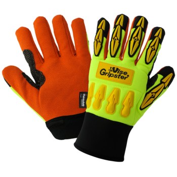 Global Glove Vise Gripster SG9955inT Amarillo de alta vis./Naranja Mediano Neopreno Guantes de mecánico - sg9955int md
