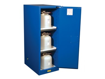 Justrite Sure-Grip EX Gabinete de almacenamiento de material peligroso Deep Slimline 8654281 - 54 gal - Azul real - 16504