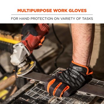 Ergodyne ProFlex QuickCuff 815 Negro/Naranja Grande Malla de poliéster Malla de poliéster Guantes de trabajo - 720476-17204