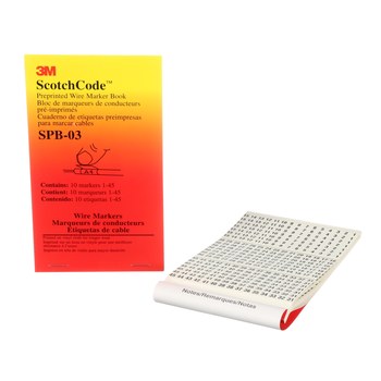 3M ScotchCode SPB-03 Libro marcador de cable - Paño de vinilo - Blanco/negro