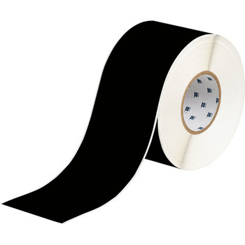 Brady THT-107-8591-BK Rollo de etiquetas troqueladas para impresoras - 4 pulg. x 4 pulg. - Poliéster - Negro - B-8591