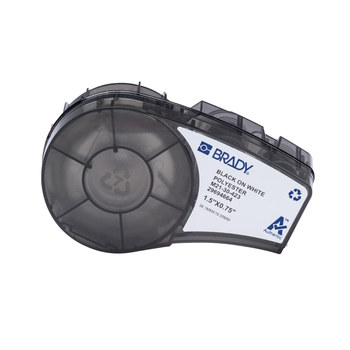 Brady 152098 Cartuchos para impresora de transferencia térmica troquelados - 1.5 pulg. x 0.75 pulg. - Poliéster - Negro sobre blanco - B-423