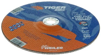 Weiler Tiger Zirc Rueda combinada 58058 - 9 pulg. - Zirconio - 30 - T