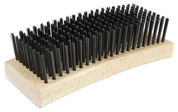 Weiler Acero Cepillo de alambre de mano - 2.85 pulg. ancho x 7.3 pulg. longitud - Diámetro de la cerda 0.012 pulg. - 44066