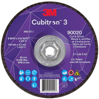 Imágen de 3M Cubitron 3 Disco de corte y rectificado 90020 (Imagen principal del producto)