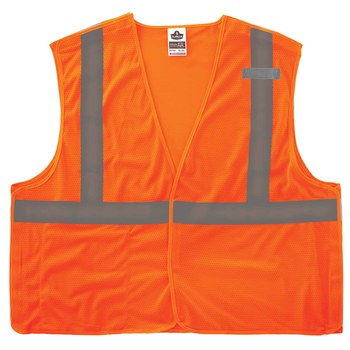 Ergodyne Glowear 8215BA Chaleco de alta visibilidad 21065 - tamaño Grande/XG - Poliéster - Naranja de alta visibilidad - ANSI clase 2