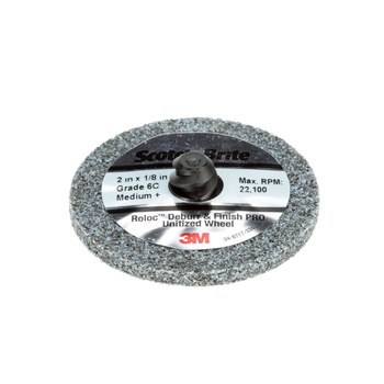 3M Scotch-Brite Unificado Grano Cerámico de Precisión Duro Disco de cambio rápido unificado para desbarbado y acabado PRO TR Roloc - Accesorio Quick Change - Diámetro 3 pulg. - Grosor 1/4 pulg. - 77199