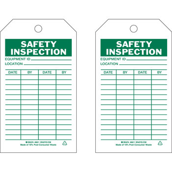 Imágen de Brady Verde sobre blanco Ojal de metal, Autolaminados, Escribible Poliéster Inspección general 86611 Etiqueta de inspección general (Imagen principal del producto)