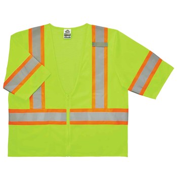 Ergodyne Glowear 8330Z Chaleco de alta visibilidad 22185 - tamaño Grande/XG - Poliéster - Lima de alta visibilidad - ANSI clase 3