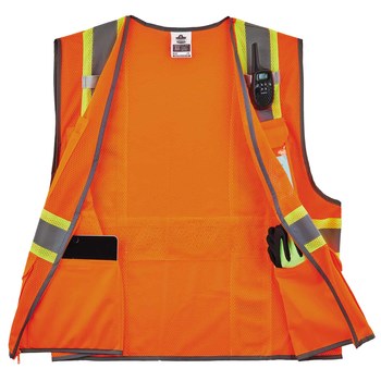 Ergodyne GloWear 8246Z Chaleco de alta visibilidad 24135 - tamaño Grande/XG - Poliéster - Naranja - ANSI clase 2
