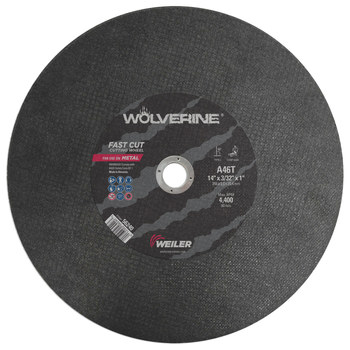 Weiler Wolverine Rueda de corte 56240 - Tipo 1 - Rueda recta - 14 pulg. - Óxido de aluminio - 46 - T