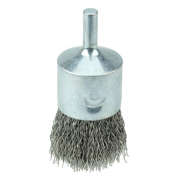 Weiler Stainless Steel Cup Brush - Unthreaded Stem Attachment - 1 in Diameter - 0.014 in Bristle Diameter - Cup Material: Standard - 10023