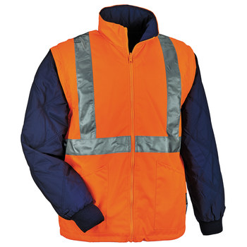 Ergodyne Glowear 8385 Chaqueta para condiciones frías 24378 - tamaño 4XG - Naranja de alta visibilidad
