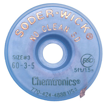 Imágen de Chemtronics Soder-Wick - 60-3-5 Trenza de desoldadura de revestimiento de fundente sin limpieza (Imagen principal del producto)