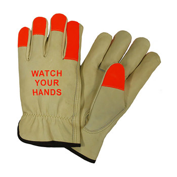 West Chester Posi-Therm 994KOTP Natural/Naranja Grande Cuero Grano Piel de cerdo Guantes para condiciones frías - Pulgar montado - 662909-02865