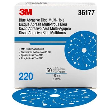3M Hookit Óxido de aluminio cerámico Azul Disco de velcro - Óxido de aluminio cerámico - 6 pulg. - P220 - 36177