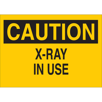 Imágen de Brady B-120 Poliéster reforzado con fibra de vidrio Rectángulo Amarillo Inglés Cartel de peligro de radiación 95755 (Imagen principal del producto)