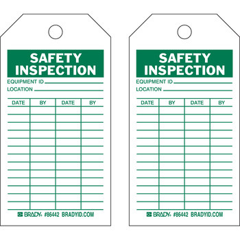 Imágen de Brady Verde sobre blanco Escribible Cartulina Inspección general 86666 Etiqueta de inspección general (Imagen principal del producto)
