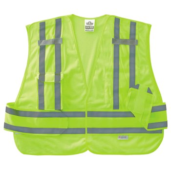 Ergodyne Glowear 8244PSV Chaleco de alta visibilidad 21364 - tamaño Mediano/Grande - Poliéster - Lima de alta visibilidad - ANSI clase 2