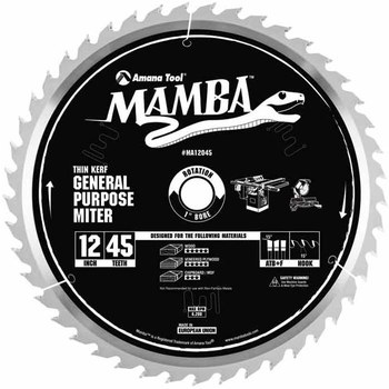 Imágen de Hojas de sierra circular Mamba Serie Contratista MA12045 de Con la punta de carburo por 12 pulg., 1 pulg. de Amana (Imagen principal del producto)