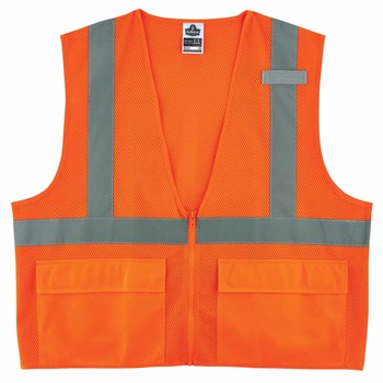 Ergodyne Glowear 8220Z Chaleco de alta visibilidad 21113 - tamaño Pequeño/Mediano - Poliéster - Naranja de alta visibilidad - ANSI clase 2