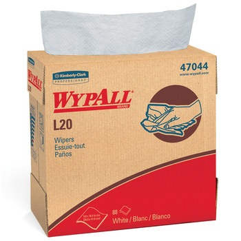 Kimberly-Clark Wypall L20 Limpiador 47044, Papel, - 9.1 pulg. x 16.8 pulg. - Blanco