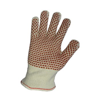Global Glove 4195NB2 Gris/Rojo Grande Algodón Guantes de trabajo - 4195nb2 lg