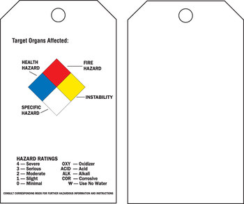 Imágen de Brady Negro/Azul/Rojo/Amarillo sobre blanco Poliéster 99103 Etiqueta de peligro químico (Imagen principal del producto)