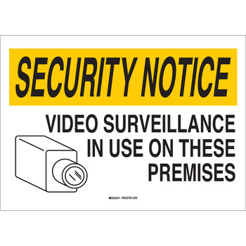 Imágen de Brady B-401 Poliesterino de alto impacto Rectángulo Blanco Inglés Cartel de vigilancia 122488 (Imagen principal del producto)