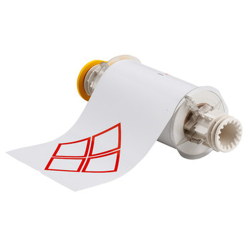 Imágen de Brady Rojo sobre blanco Transferencia térmica 130777 Rollo de etiquetas para impresora de transferencia térmica troquelado (Imagen principal del producto)
