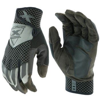 West Chester Extreme Work Knuckle KnoX 89303GY Gris Grande Cuero/Spandex Sintético Cuero/Spandex Guantes de trabajo - Pulgar montado - Longitud 9.25 pulg. - 662909-509178