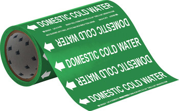 Imágen de Brady Blanco sobre verde Vinilo 41458 Marcador de tubería autoadhesivo (Imagen principal del producto)